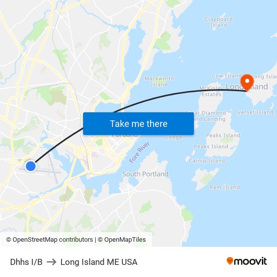 Dhhs I/B to Long Island ME USA map