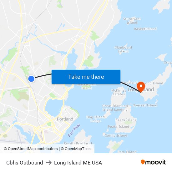 Cbhs Outbound to Long Island ME USA map