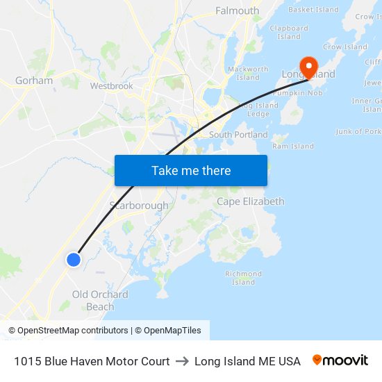 1015 Blue Haven Motor Court to Long Island ME USA map