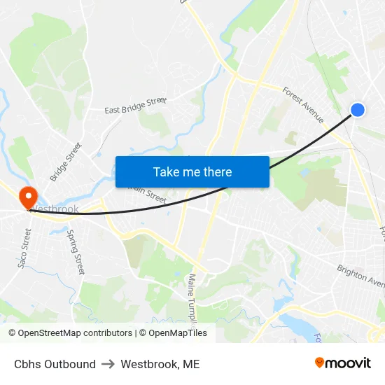 Cbhs Outbound to Westbrook, ME map