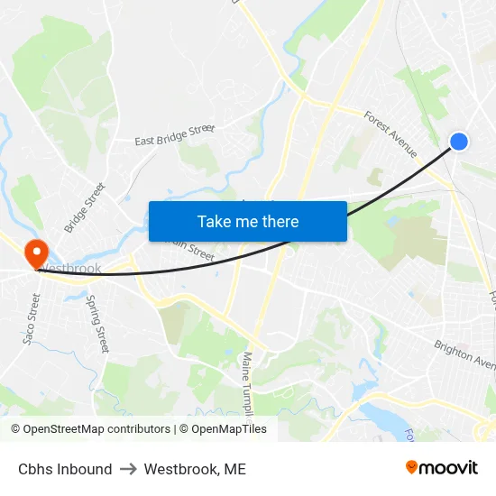 Cbhs Inbound to Westbrook, ME map