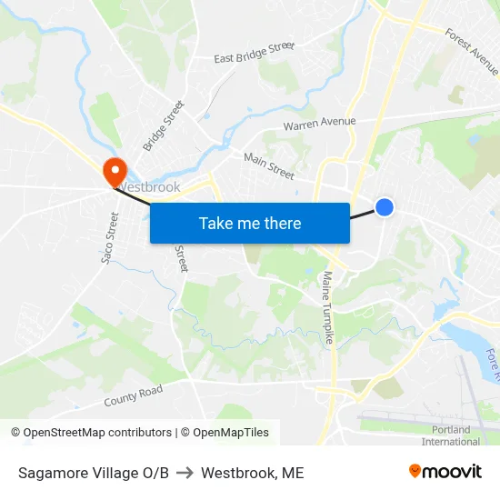 Sagamore Village O/B to Westbrook, ME map
