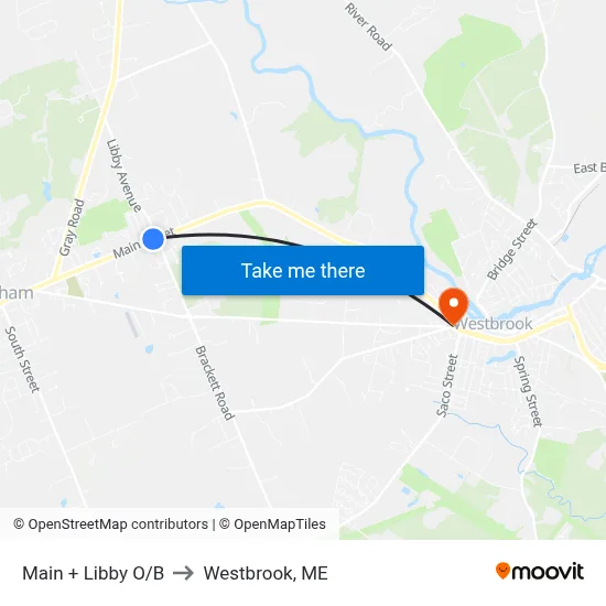 Main + Libby O/B to Westbrook, ME map