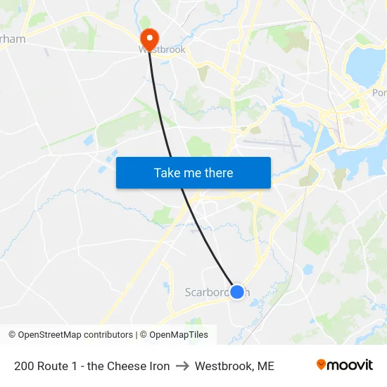 200 Route 1 - the Cheese Iron to Westbrook, ME map