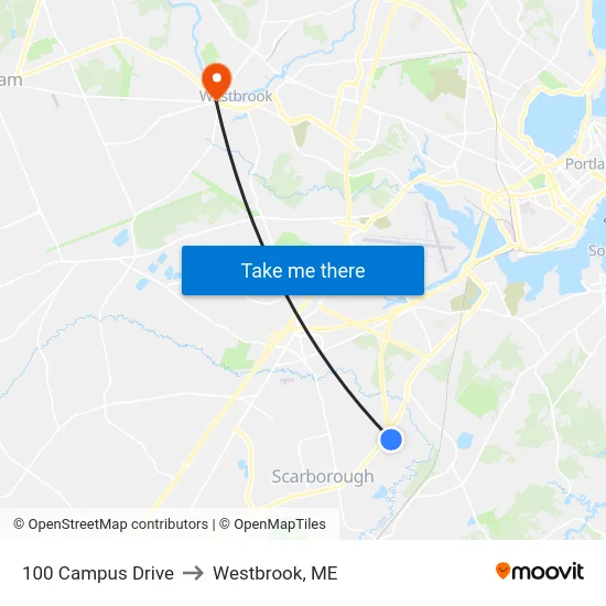 100 Campus Drive to Westbrook, ME map