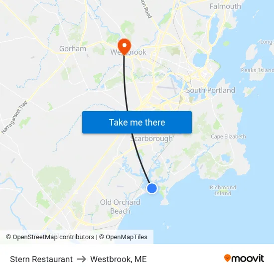 Stern Restaurant to Westbrook, ME map