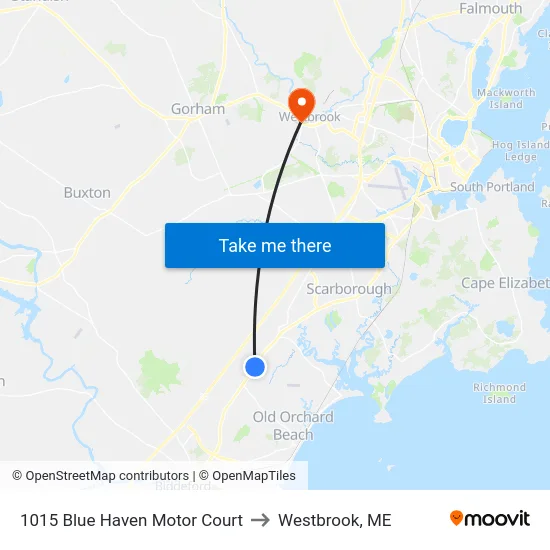 1015 Blue Haven Motor Court to Westbrook, ME map