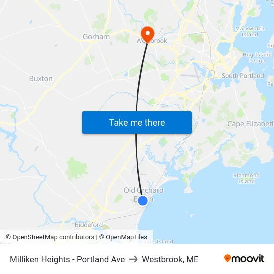Milliken Heights - Portland Ave to Westbrook, ME map