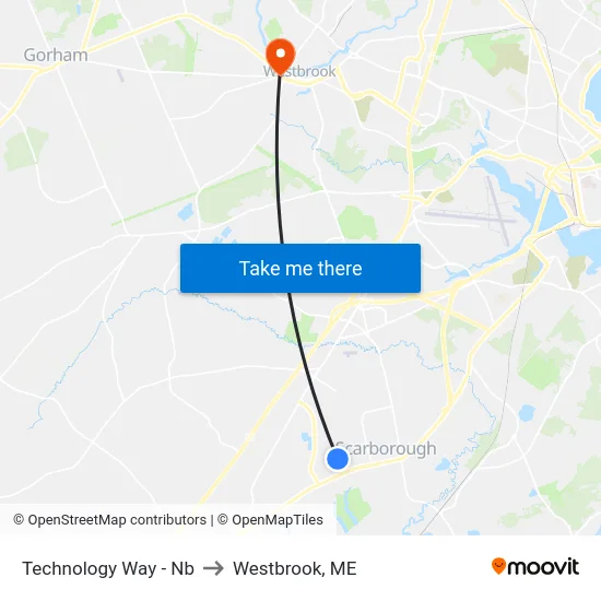 Technology Way - Nb to Westbrook, ME map