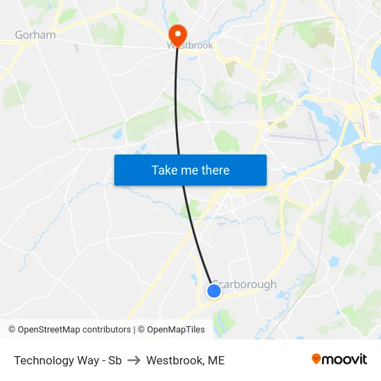 Technology Way  - Sb to Westbrook, ME map