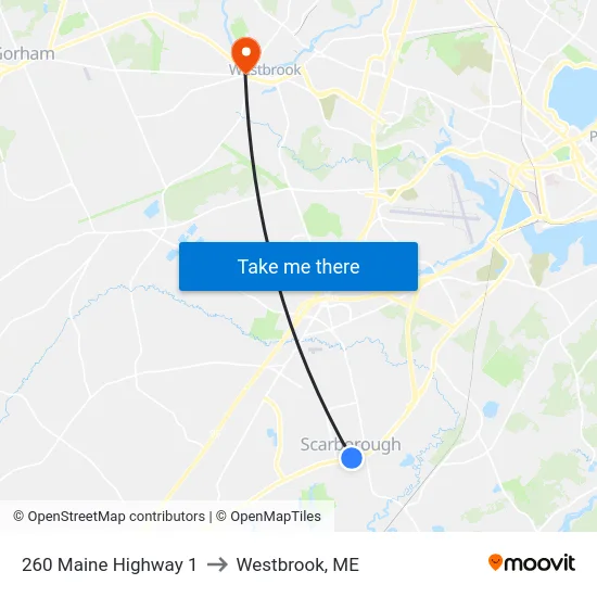 260 Maine Highway 1 to Westbrook, ME map