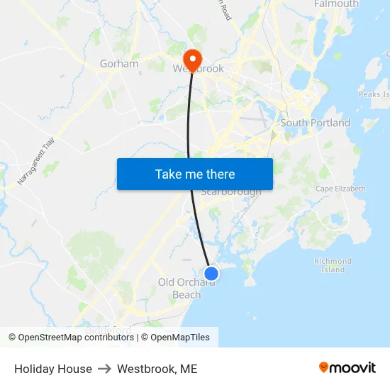 Holiday House to Westbrook, ME map
