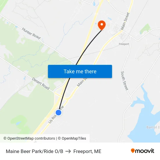Maine Beer Park/Ride  O/B to Freeport, ME map