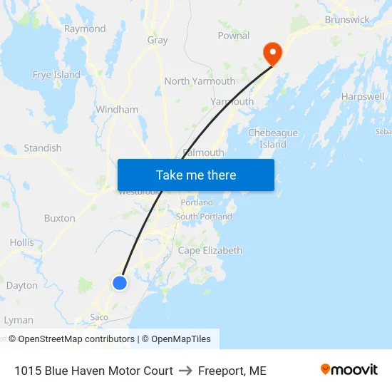 1015 Blue Haven Motor Court to Freeport, ME map