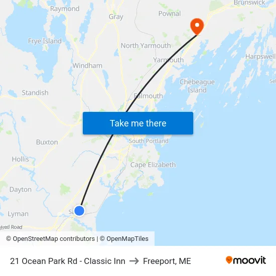 21 Ocean Park Rd - Classic Inn to Freeport, ME map