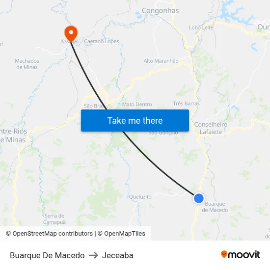 Buarque De Macedo to Jeceaba map