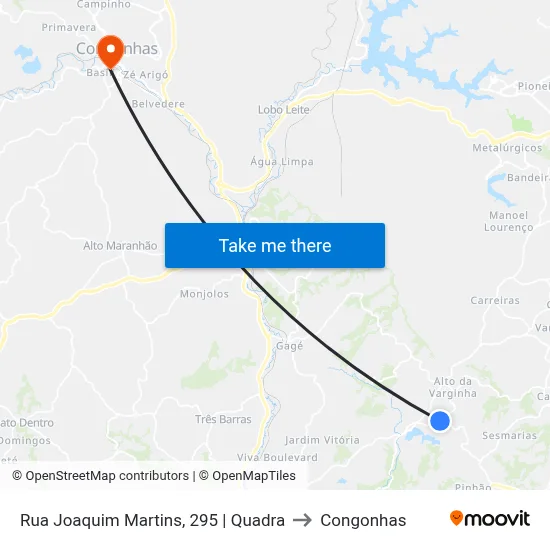 Rua Joaquim Martins, 295 | Quadra to Congonhas map