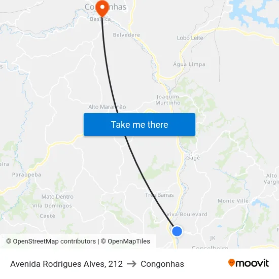 Avenida Rodrigues Alves, 212 to Congonhas map