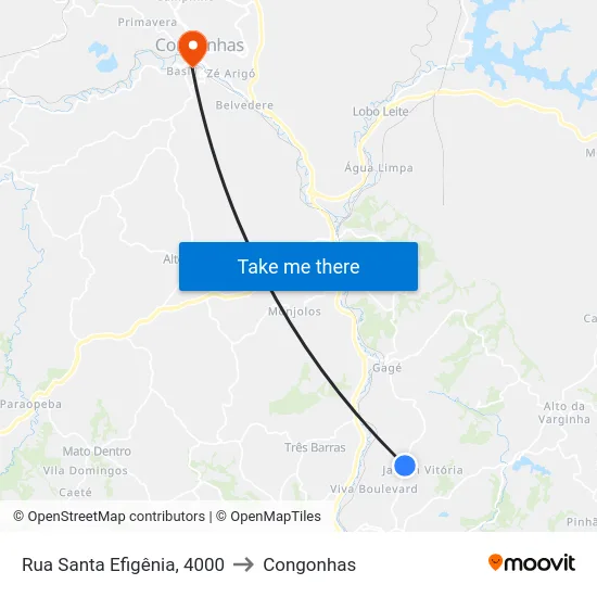 Rua Santa Efigênia, 4000 to Congonhas map