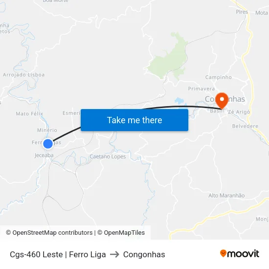Cgs-460 Leste | Ferro Liga to Congonhas map