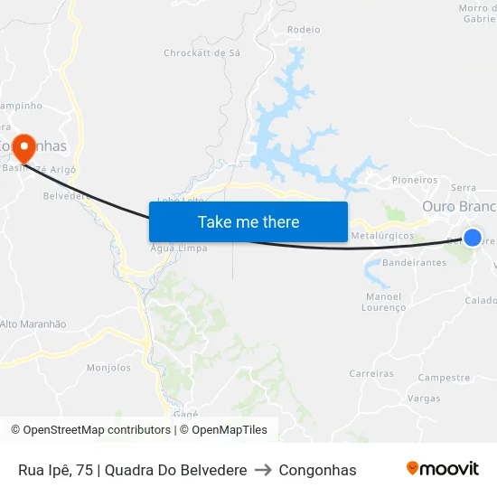 Rua Ipê, 75 | Quadra Do Belvedere to Congonhas map