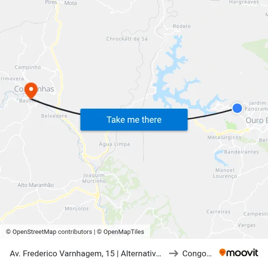 Av. Frederico Varnhagem, 15 | Alternativa Restaurante to Congonhas map