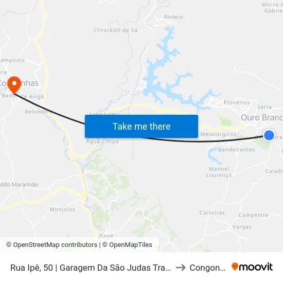 Rua Ipê, 50 | Garagem Da São Judas Transportes to Congonhas map