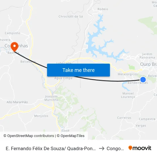 E. Fernando Félix De Souza/ Quadra-Ponto De Onibus to Congonhas map