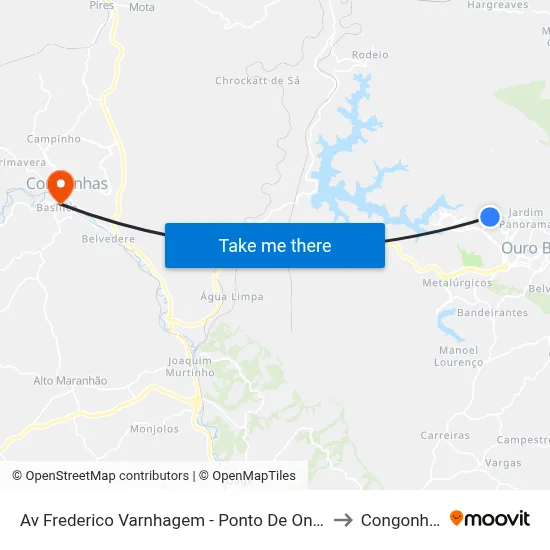 Av Frederico Varnhagem - Ponto De Onibus to Congonhas map