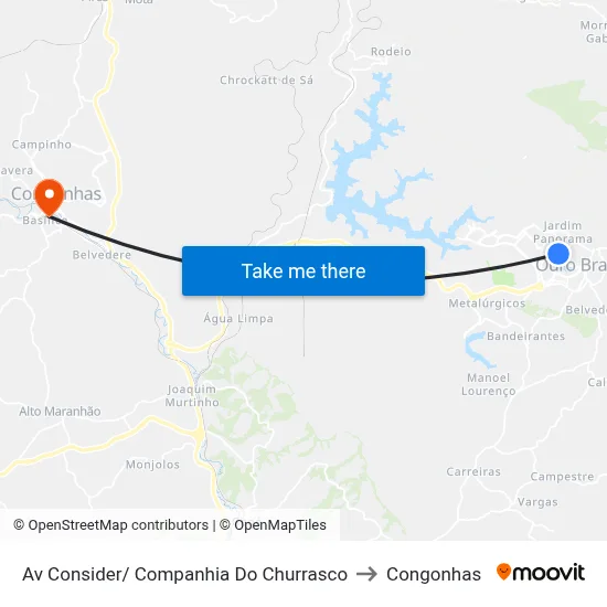 Av Consider/ Companhia Do Churrasco to Congonhas map