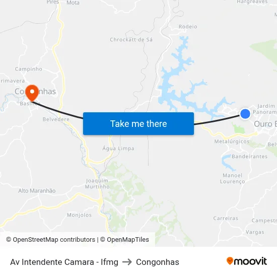 Av Intendente Camara - Ifmg to Congonhas map