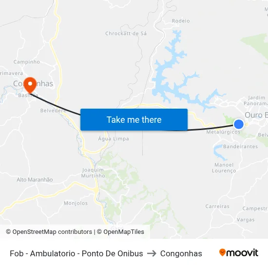 Fob - Ambulatorio - Ponto De Onibus to Congonhas map