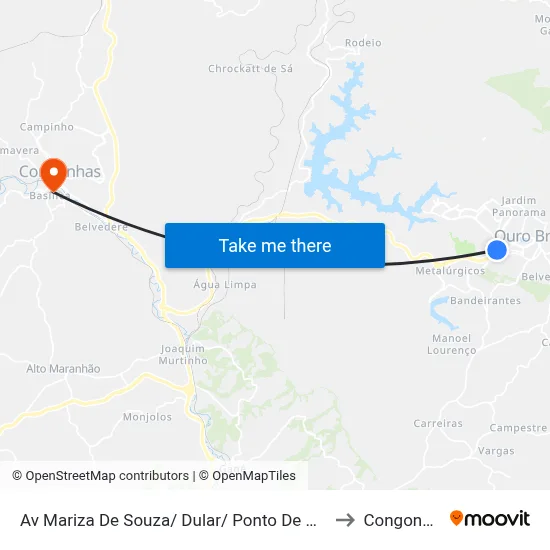 Av Mariza De Souza/ Dular/ Ponto De Onibus to Congonhas map