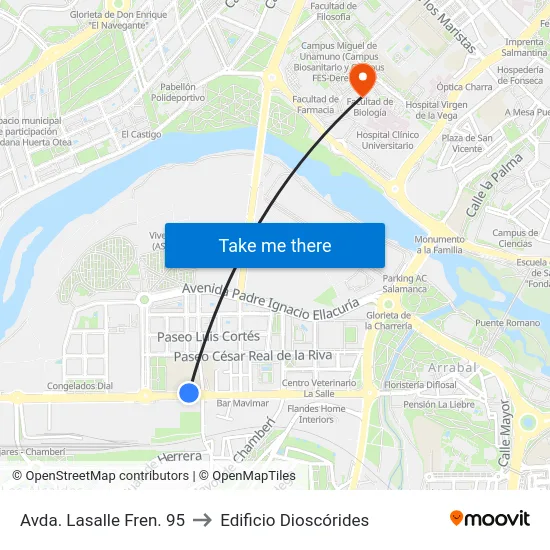 Avda. Lasalle Fren. 95 to Edificio Dioscórides map