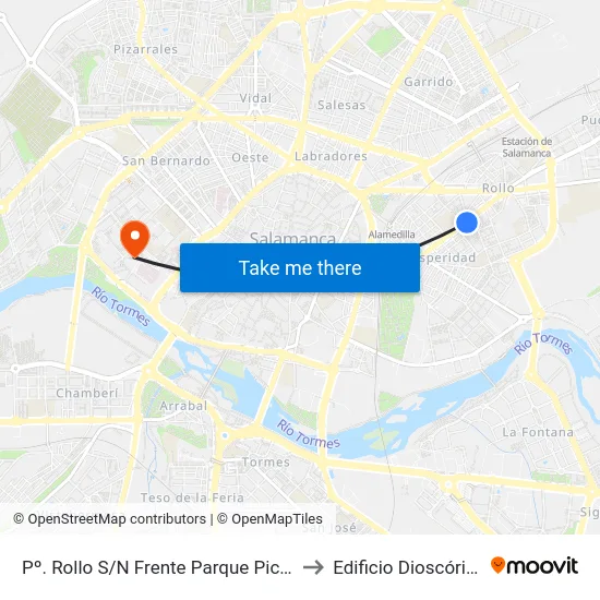 P.º Rollo, S/N (Frente Parque Picasso) to Edificio Dioscórides map