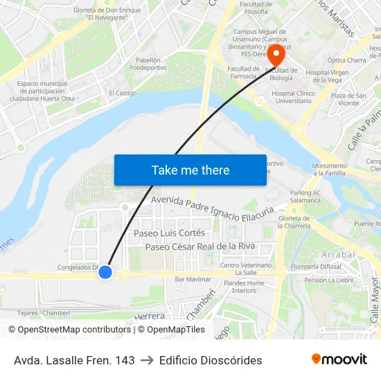 Avda. Lasalle Fren. 143 to Edificio Dioscórides map