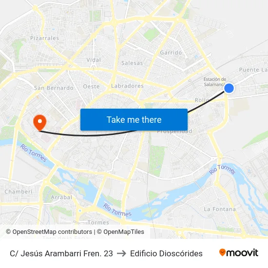 C/ Jesús Arambarri Fren. 23 to Edificio Dioscórides map