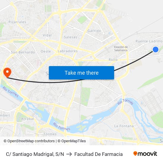C/ Santiago Madrigal, S/N to Facultad De Farmacia map