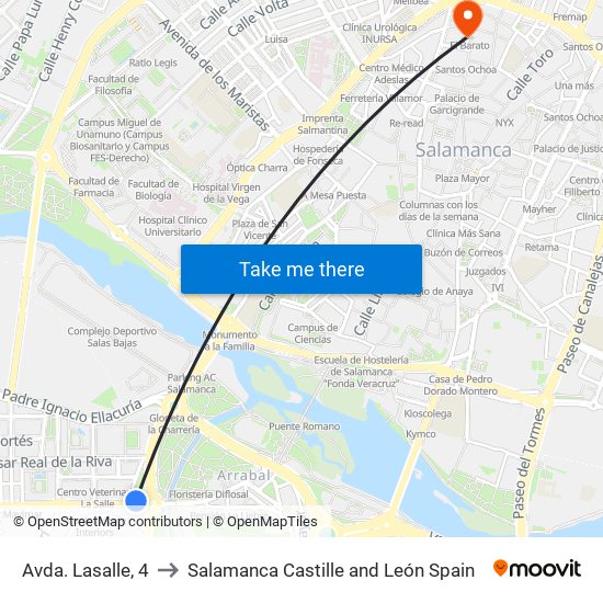 Avda. Lasalle, 4 to Salamanca Castille and León Spain map