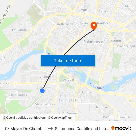 C/ Mayor De Chamberí, 46 to Salamanca Castille and León Spain map