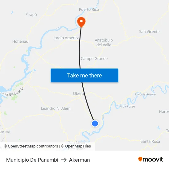 Municipio De Panambí to Akerman map