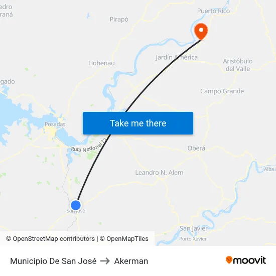 Municipio De San José to Akerman map