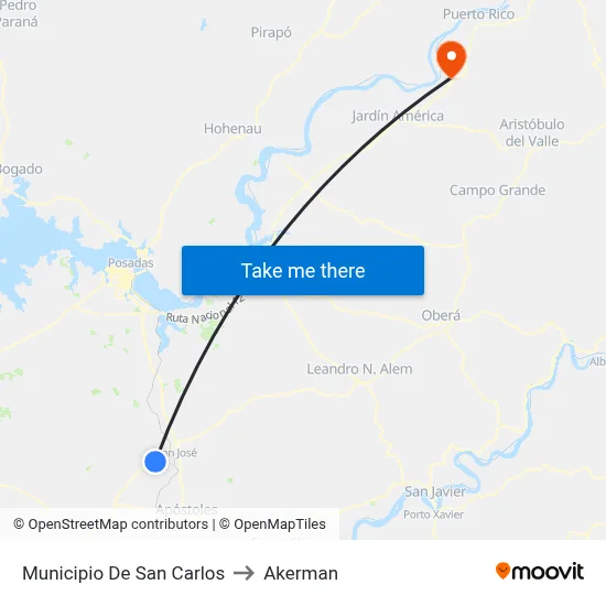 Municipio De San Carlos to Akerman map
