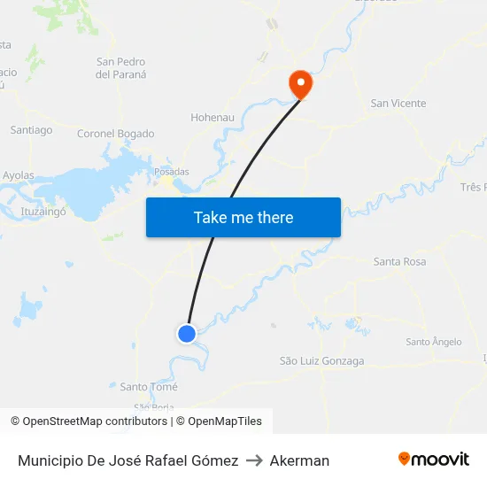 Municipio De José Rafael Gómez to Akerman map