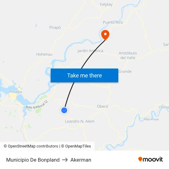Municipio De Bonpland to Akerman map