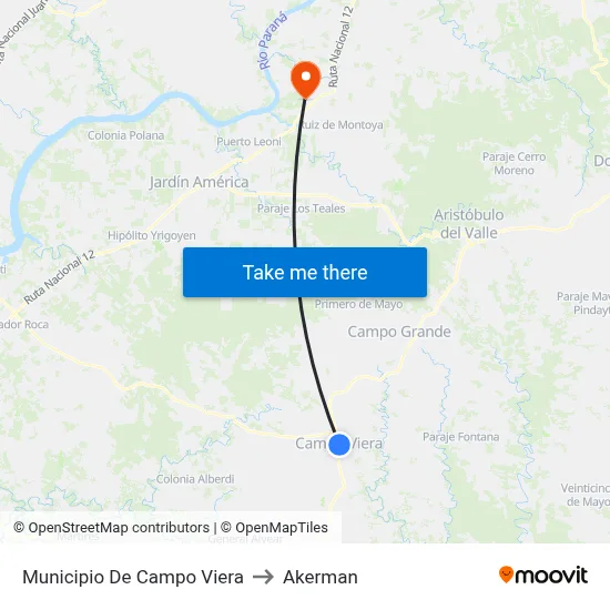 Municipio De Campo Viera to Akerman map