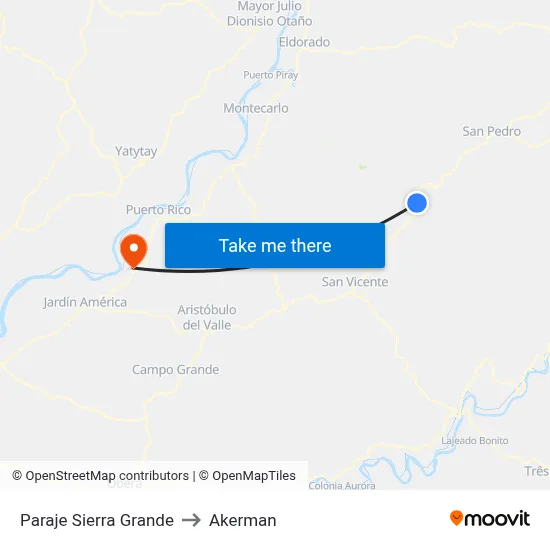 Paraje Sierra Grande to Akerman map