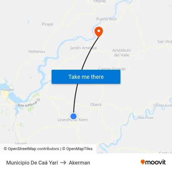 Municipio De Caá Yarí to Akerman map