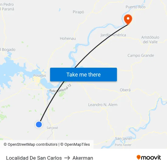 Localidad De San Carlos to Akerman map