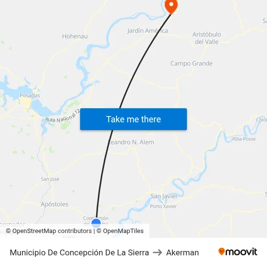 Municipio De Concepción De La Sierra to Akerman map